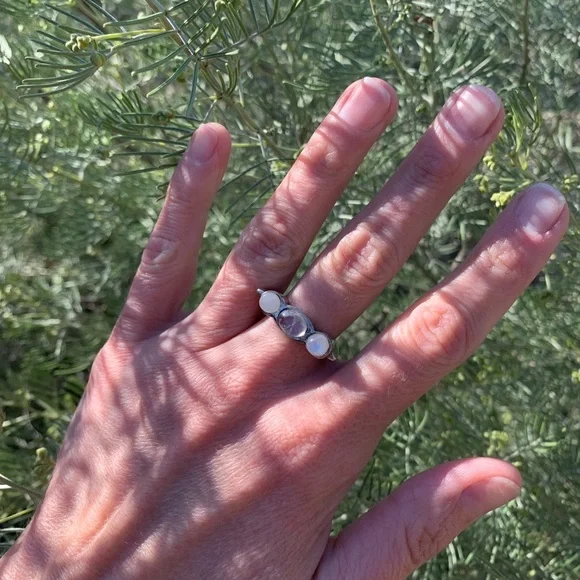 Sterling silver and moonstone ring - Picture 2 of 13